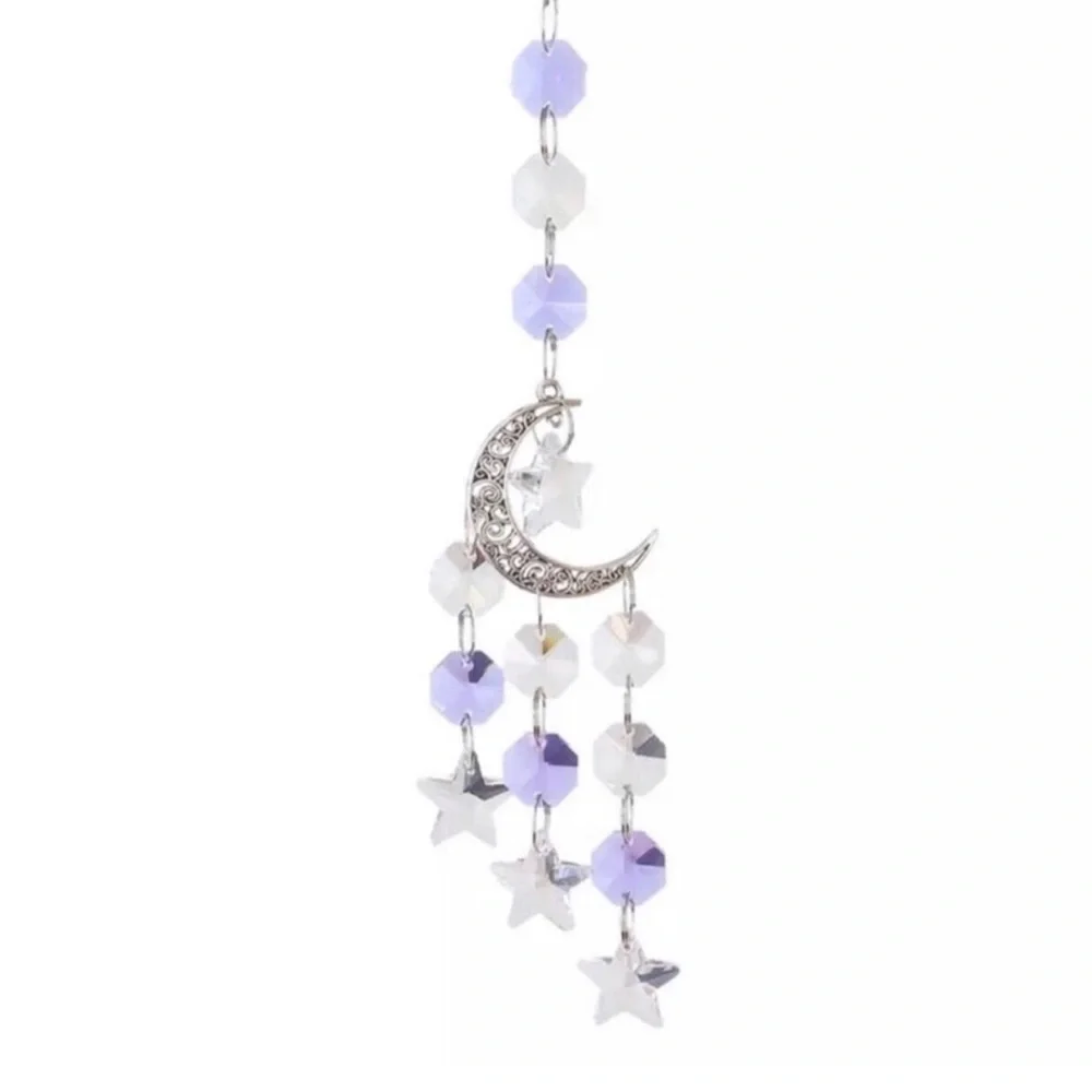 Silver Moon & Star Suncatcher